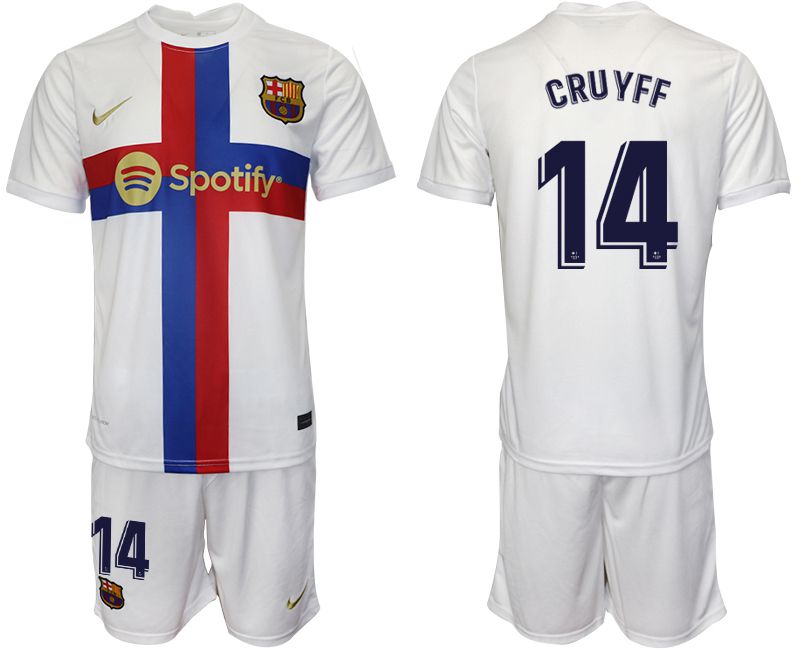 Men 2022-2023 Club Barcelona white away 14 Soccer Jersey